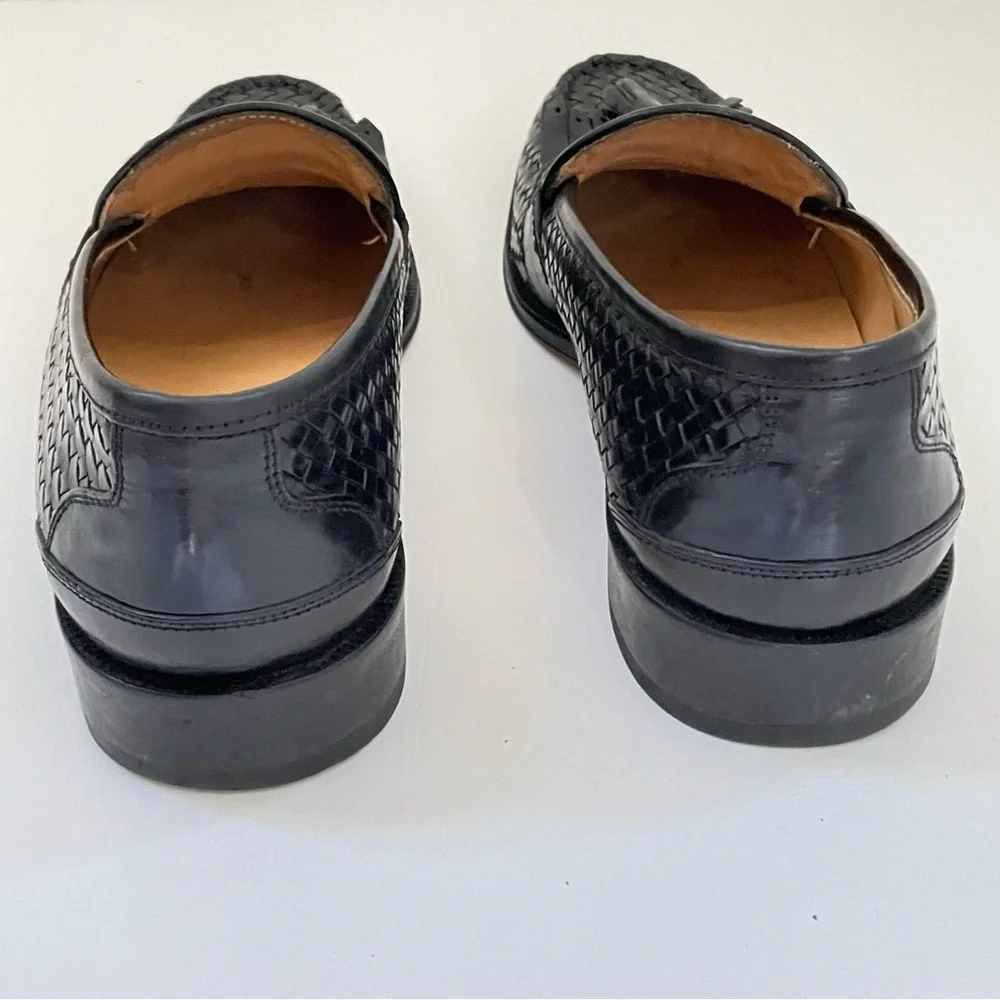 Mercanti Fiorentini Leather Loafers Tassel Woven 8 Men Shoes Chunky Grunge City